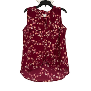 Croft & Barrow Burgundy Floral sleeveless Blouse